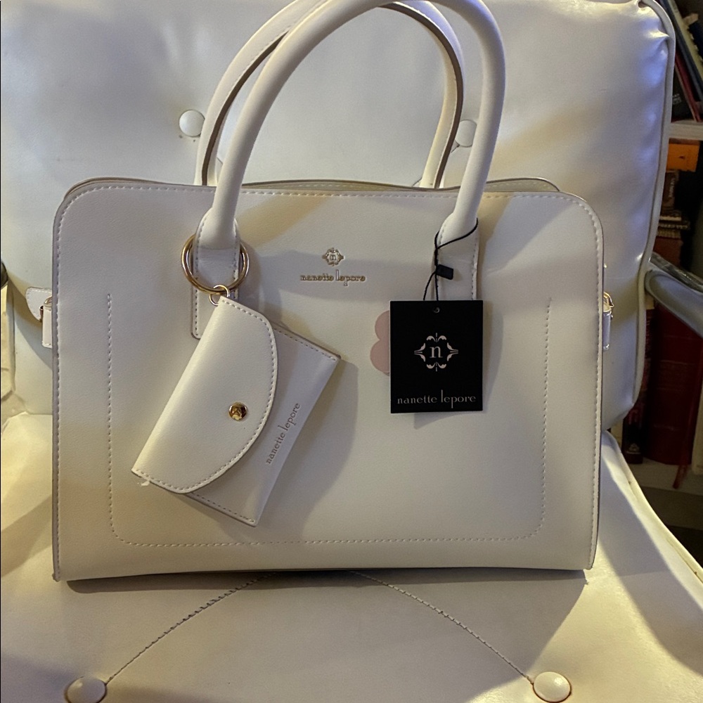 Nanette Lepore Cream Handbag and Wallet Duo